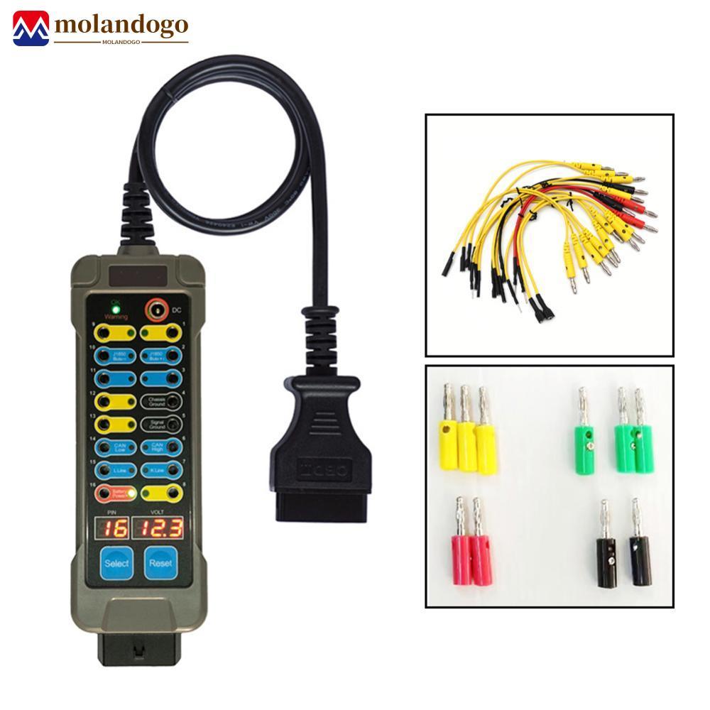 Milandogo Carro OBDII Auto Break out Box Obd Breakout Detector De Protocolo Com Pin Car Obd2 Interface Monitor Articulaç