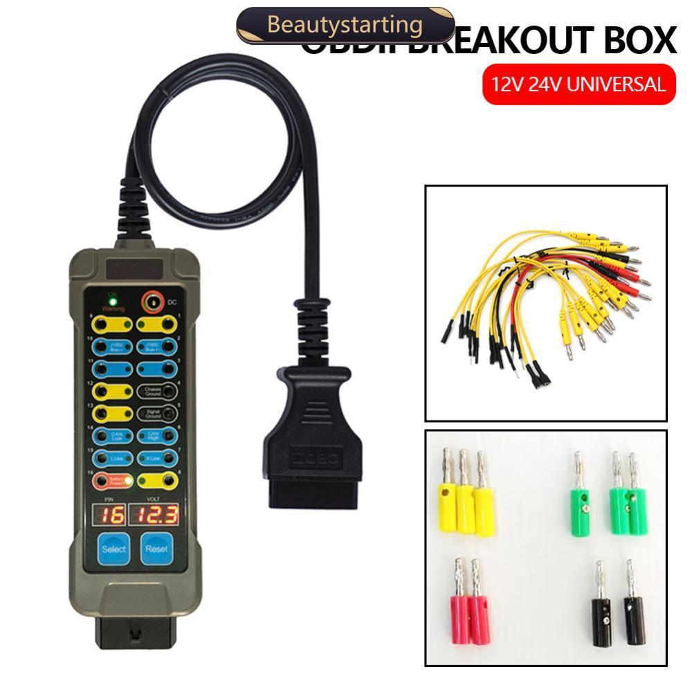 BEAUTYSTARTING Carro OBDII Auto Break out Box Obd Breakout Detector De Protocolo Com Pin Car Obd2 Interface Monitor Arti