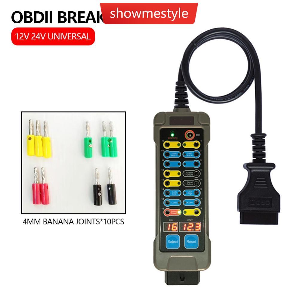 SMS Carro OBDII Auto Break out Box Obd Breakout Detector De Protocolo Com Pin Car Obd2 Interface Monitor Articulações Do