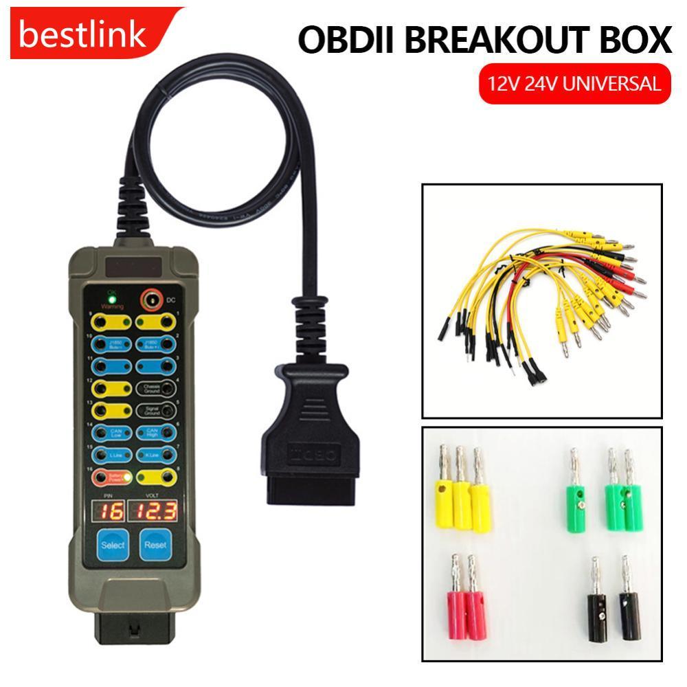 BESTLINK Carro OBDII Auto Break out Box Obd Breakout Detector De Protocolo Com Pin Car Obd2 Interface Monitor Articulaçõ