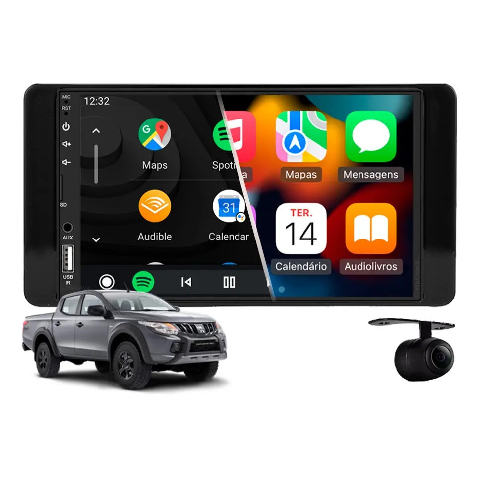Central Multimídia Carplay Mitsubishi Triton Out 2020 À 2021