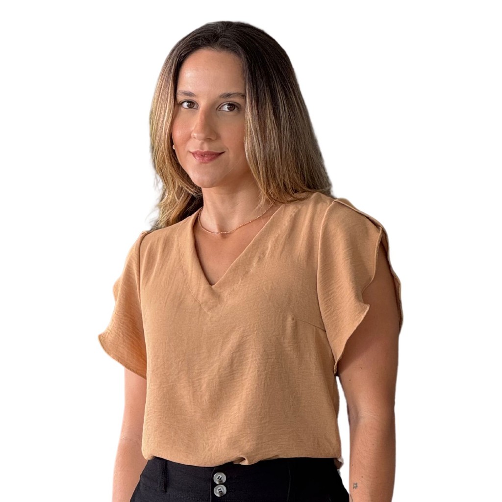 Blusa Feminina Tulipa Decote V Básica Lisa Maga Curta Verão Fresca