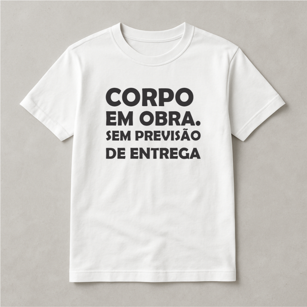 Blusa Camisa Academia Corpo Em Obra  Unissex  Ótimo Acabamento E Durabilidade Anti-pilling 100% Poliéster Plus Promoção