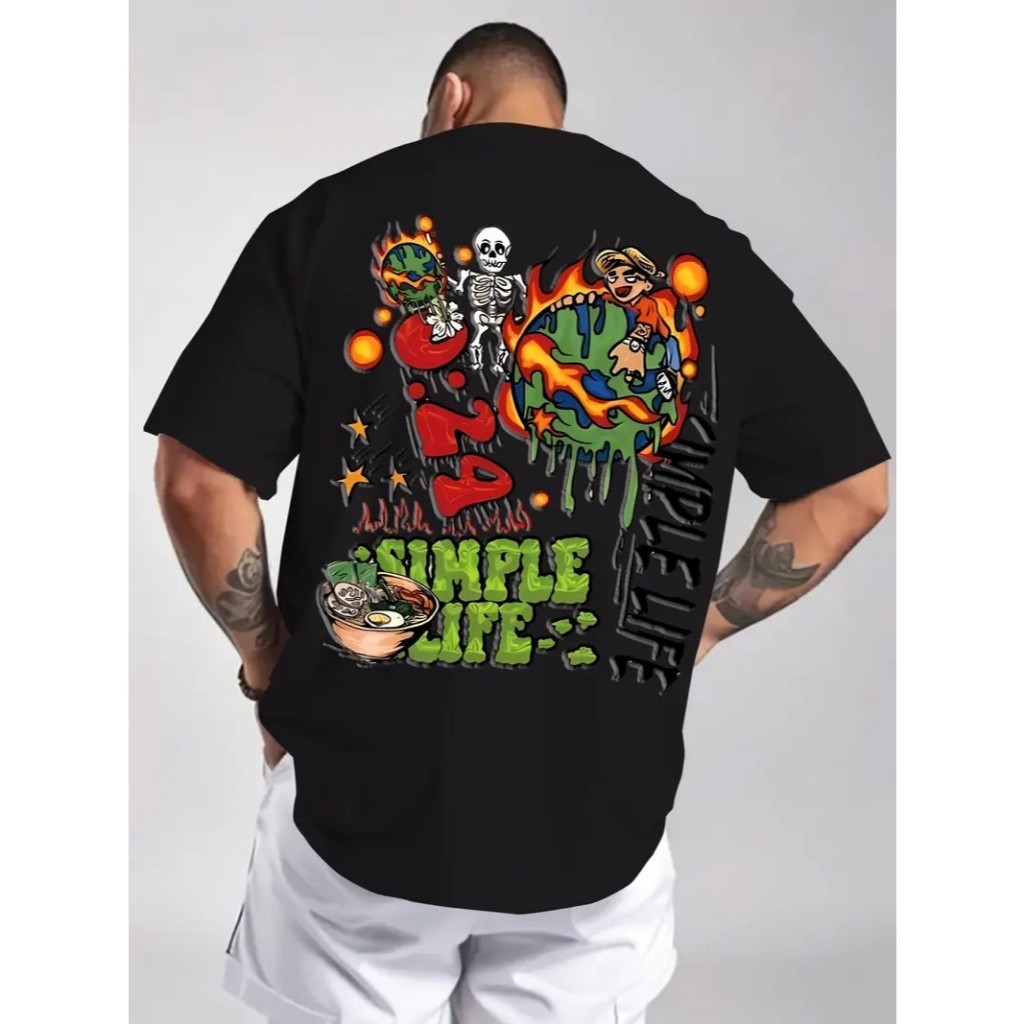 Camiseta Casual Streetwear Adulto Infantil e Plus Size Simple Life Blusa 100% Algodão Envio Imediato