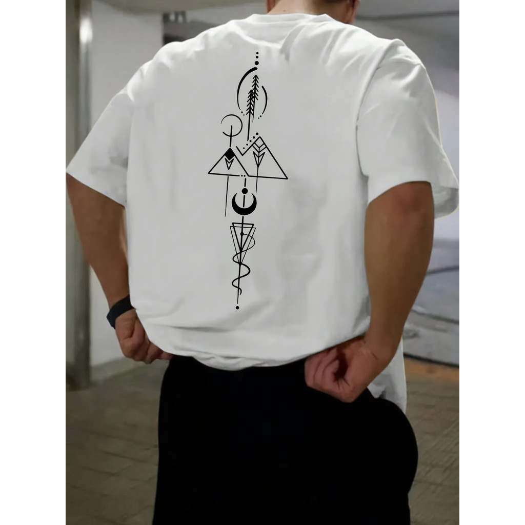 Camiseta Masculina Com Estampa Retrô, 100% Algodão, Simples, Confortável, Estilosa E Casual