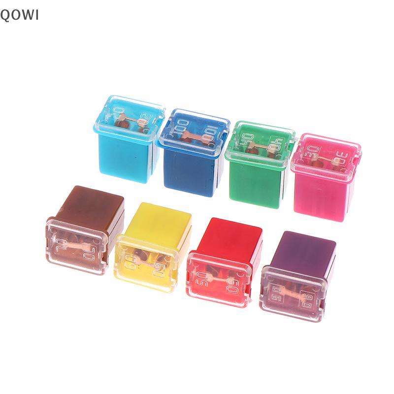 qo 5 Peças Mini Fusível Quadrado 20A 30A 40A 50A 60A 70A 80A 90A Conjunto De Carro Automotivo Com Caixa De Plástico Vari
