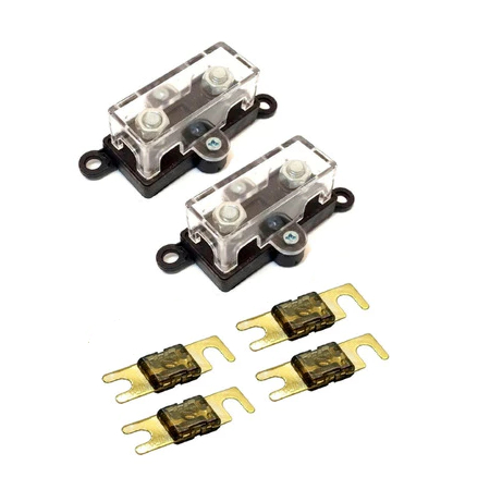 Kit 2 Porta Fusíveis Midi Pequeno + 2 Fusíveis Para Som Automotivo 30A e 40A