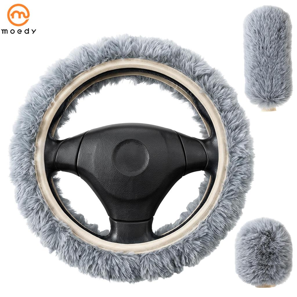 Kit De Capa Interior De Carro Peludo De 3 Peças Para Deslocamento Diário De Inverno SHOPSKC4057