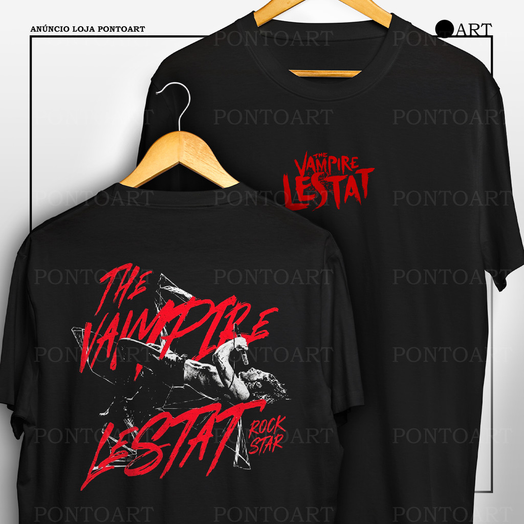 Camiseta The Vampire Lestat Rock Star Interview With The Vampire Camisa Frente E Verso 100% Algodão