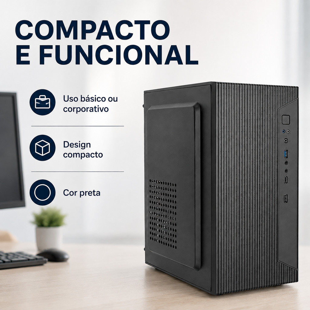 Gabinete Compacto Brazil PC M255 Micro ATX Fone e Mic
