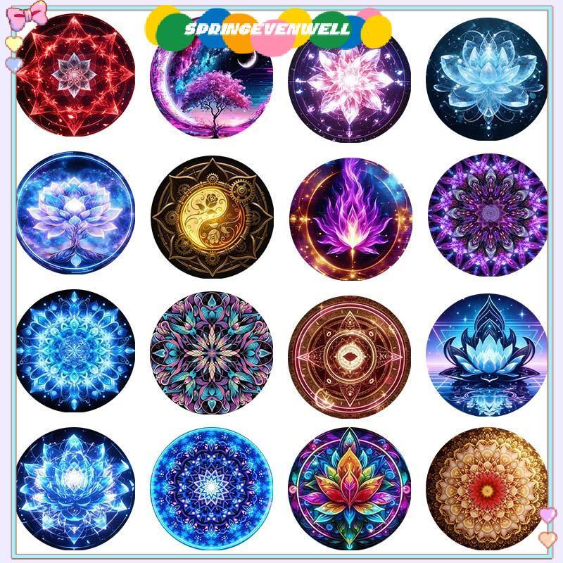 [springevenwell] 16 Padrões Mandala Moon Cherry Blossom Lâmpada De Projeção LED Night Light Soft Atmosfera Brilhante Par