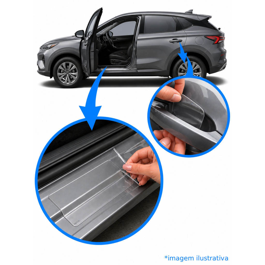 Kit 12 Protetores PPF Volvo C40 Recharge para Soleiras e Maçanetas | Proteção para Soleiras, Maçanetas e Portas