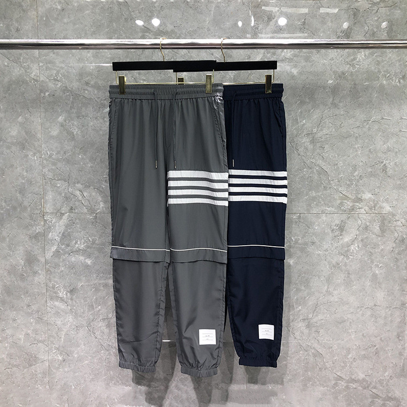 PR66 thombrowne Men's summer outdoor work pants, trendy and loose-fitting, with a four-stripe design and a thin, long cu