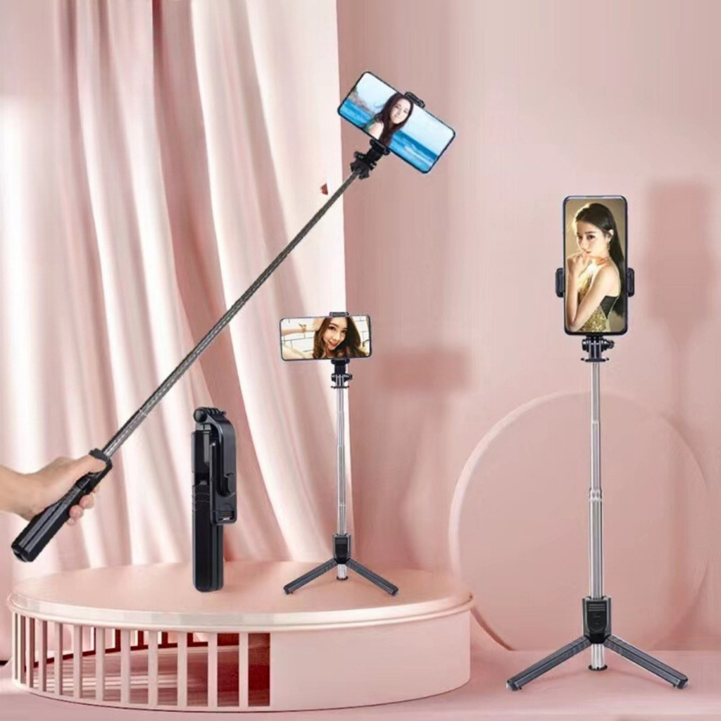 Bastão de Selfie Sem Fio Rotação 360° Altura Ajustável Pau Selfie Mini Tripe Bluetooth