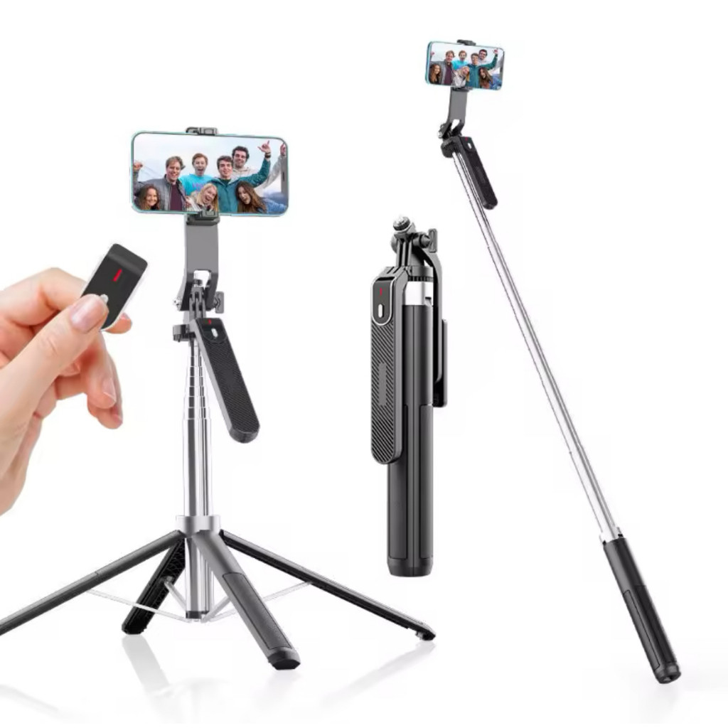 P180 Selfie Stick Tripé, Suporte do tripé do telefone, Rotação de 360 graus, Controle remoto, Live Stick, Live