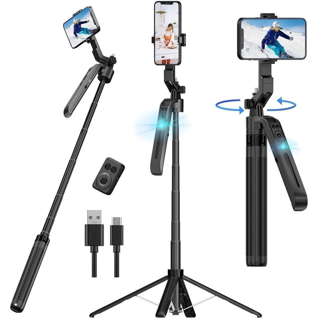Tripé de Inteligente 1,80m Rastreamento de Rosto Sensor de Movimento Rotação 360° Inteligência Artificial
