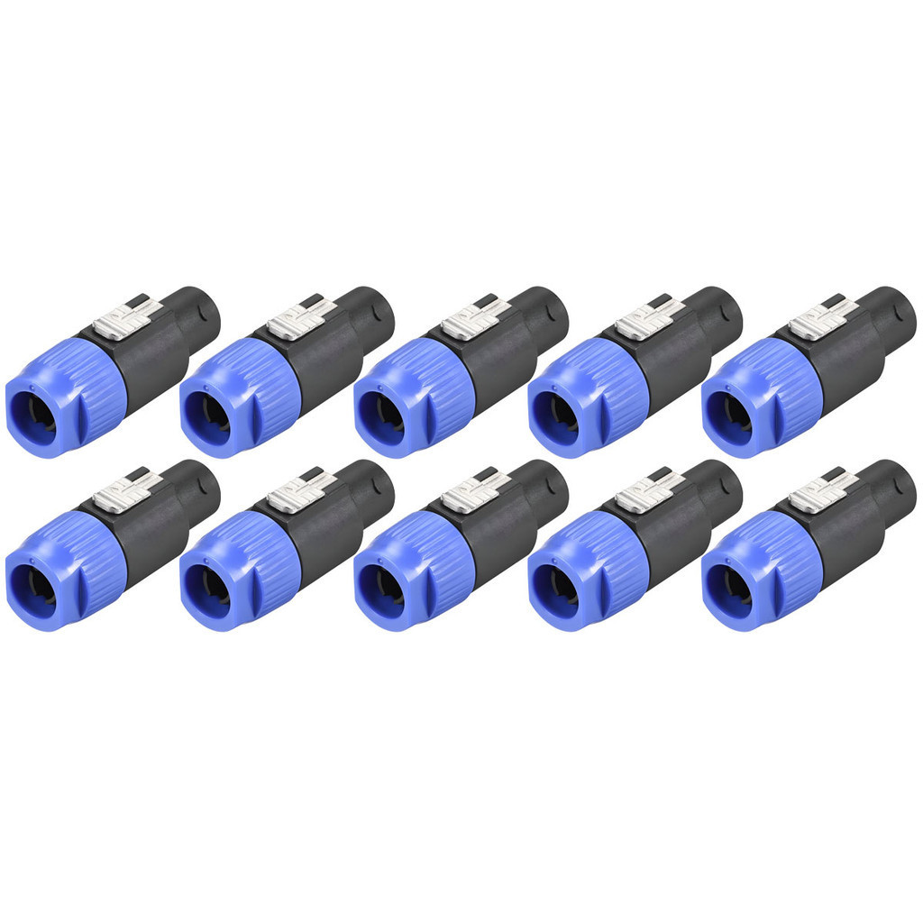 Pacote C/ 10 Plugs Conector Macho Linha Speakon Speaker 4 Polos