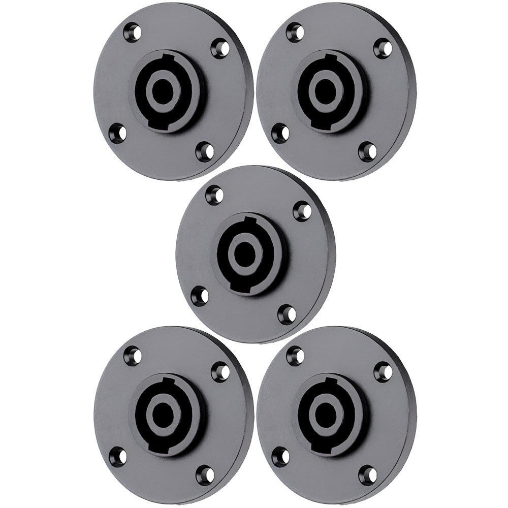 05 Conectores Speakon Speaker Profissional Painel Fêmea Redondo 4 Vias