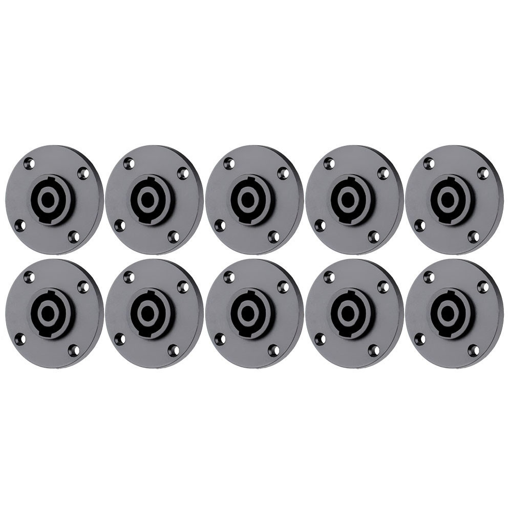 10 Conectores Speakon Speaker Profissional Painel Fêmea Redondo 4 Vias
