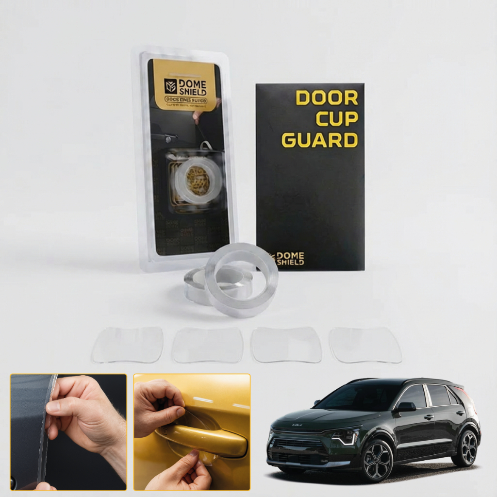 Kia Niro - Kit Adesivo Película PPF Porta Copa Maçaneta + Cantos Porta Protetor Transparente Carro