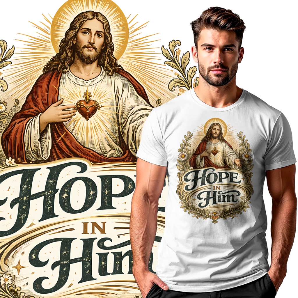 Camiseta blusa Hope in Him Jesus Esperança Nele 26
