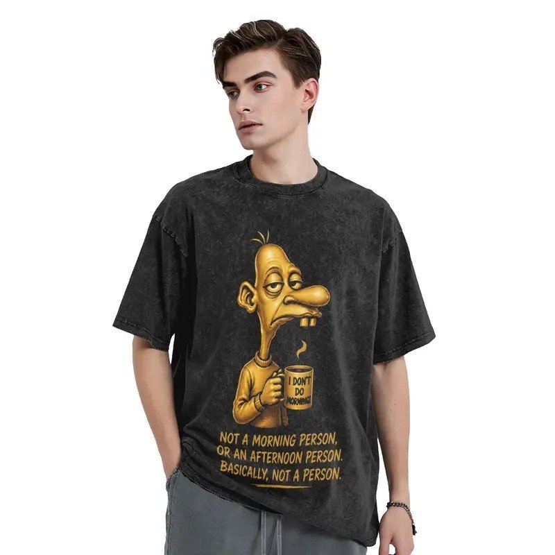 Golden Neegy Meme Funny Internet Brainrot Gen Z T Shirt Washed  Cotton T-Shirt  Retro for Men Tops Streetwear Summer Tee