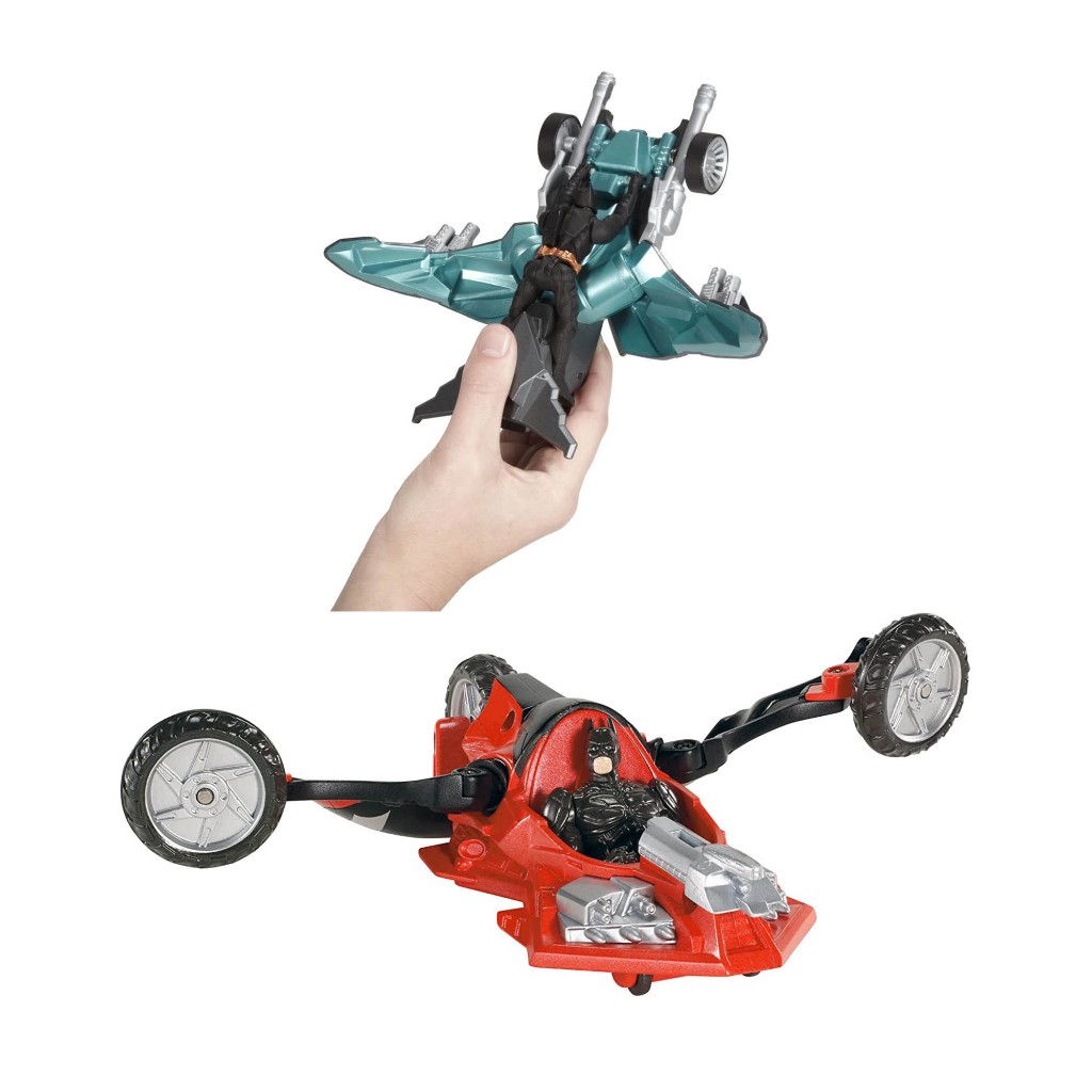 Kit Veículos Batman QuickTek Mattel Turbo Jet + Tanque Dark Knight Rises 4+