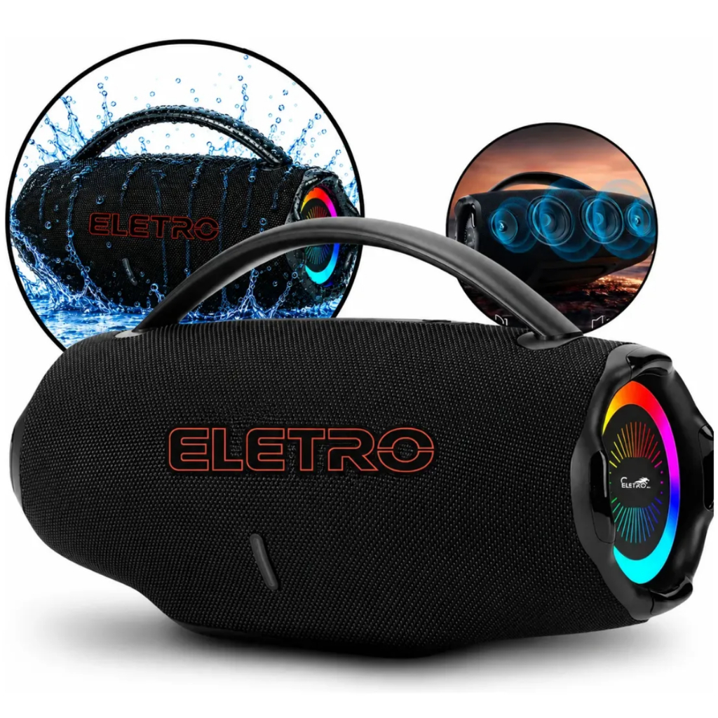 Caixa De Som Super Potente 500w Bluetooth Graves Bass Bosst Com Alça  Subwoofer Potatil Bombox Grande Portatil Bivolt