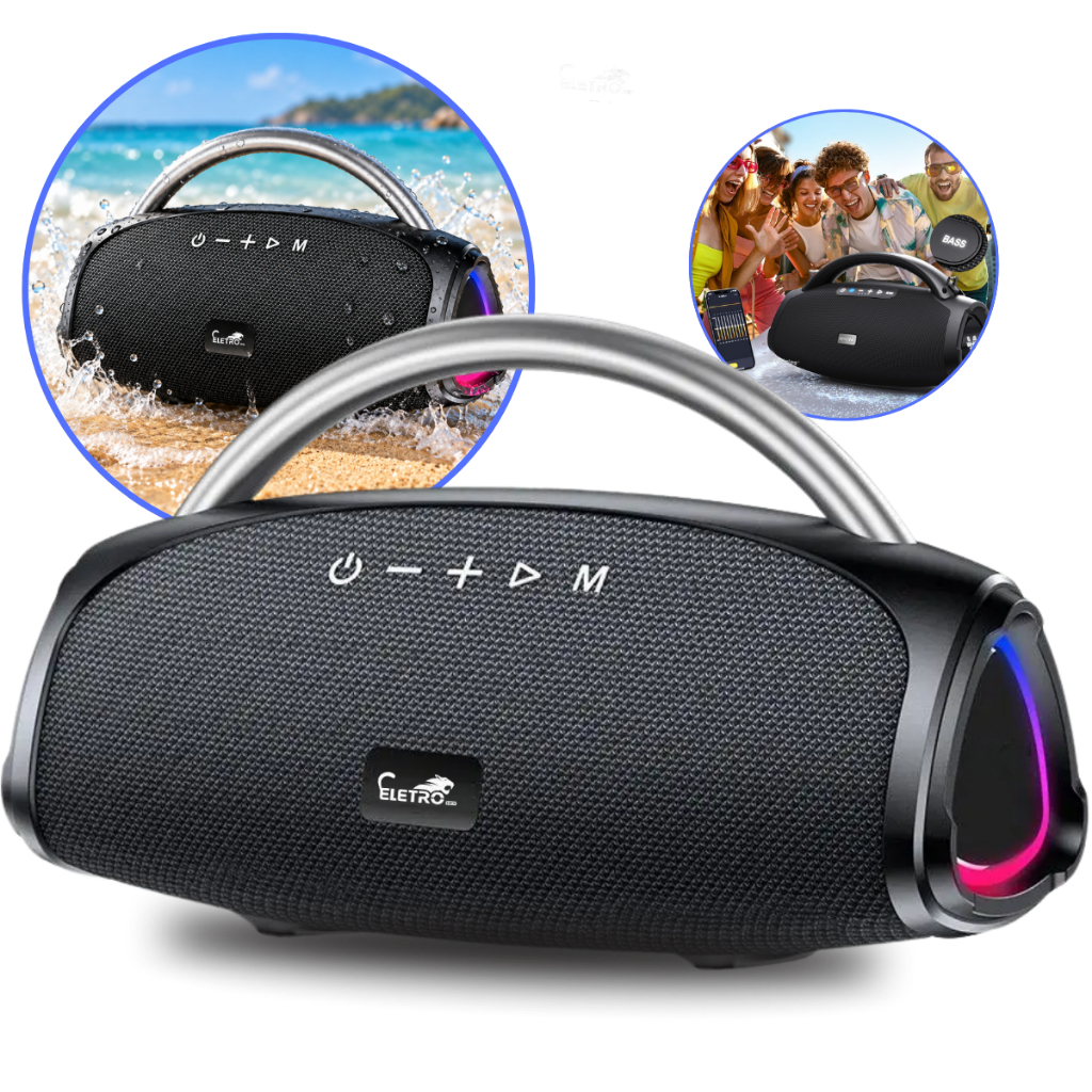 Caixa De Som Bluetooth 300w Graves Potentes Bass Boost Alta Potencia Potatil  Bombox Bivolt, Com Leds RGB