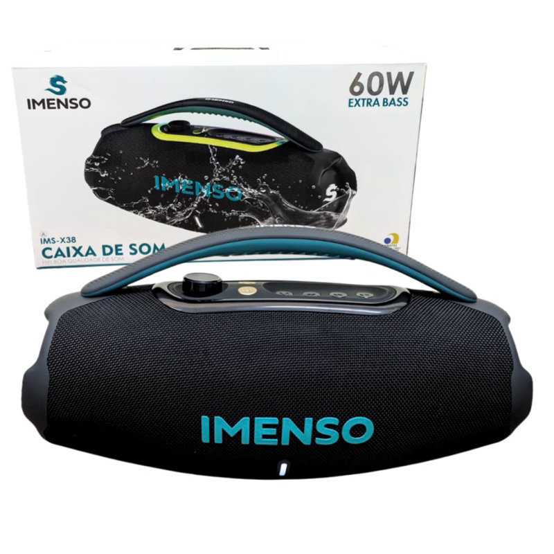 Boombox Caixa de Som Bluetooth 60W Extra Bass TWS X-38