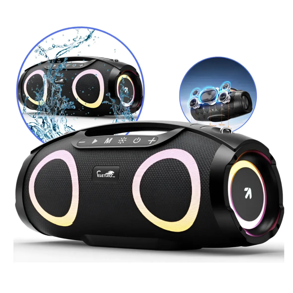 Caixa De Som De 300w  Bluetooth  Boombox Portatil e a ÁProva de Água  Com Graves Potentes Bass Boost Pesado e Potente