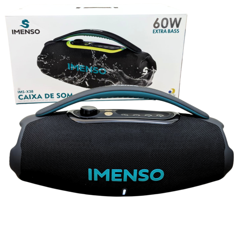 Boombox Caixa de Som Imenso Bluetooth 60W Extra Bass TWS