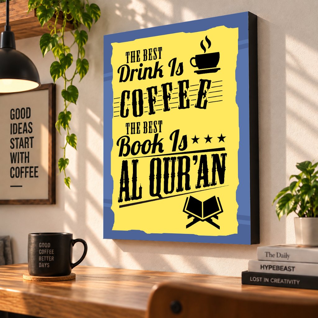 GANTUNGAN Picbox Decoração De Parede Café Al Quran Citações Islâmicas Vintage Minimalista display Suspenso De Madeira