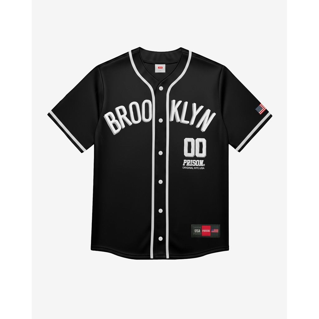 Camisa Baseball Brooklyn Oversized Jersey Preta M-EXG