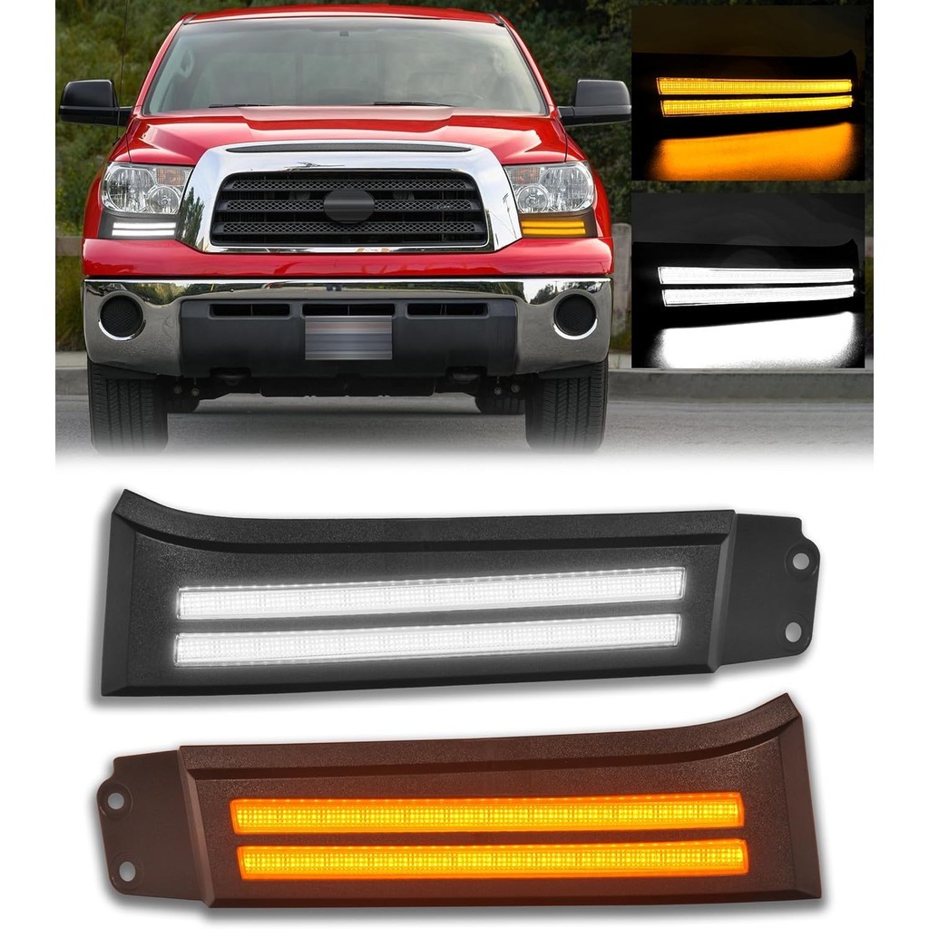 Guarnição De Enchimento De Faróis Para Toyota Tundra 2007-2013 DRL Luzes De Corrida Sinais De Mudança De Direção Marcado