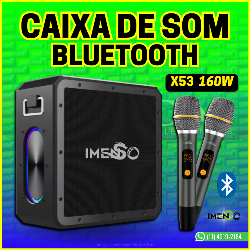 Caixa De Som IMENSO X53 160w 24000mah Ipx6