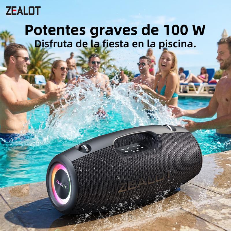 ZEALOT S78 Caixa de Som Bluetooth Portátil 120W Potente, TWS Estéreo, Bateria 24000mAh Longa Duração, Alto-falante HiFi,