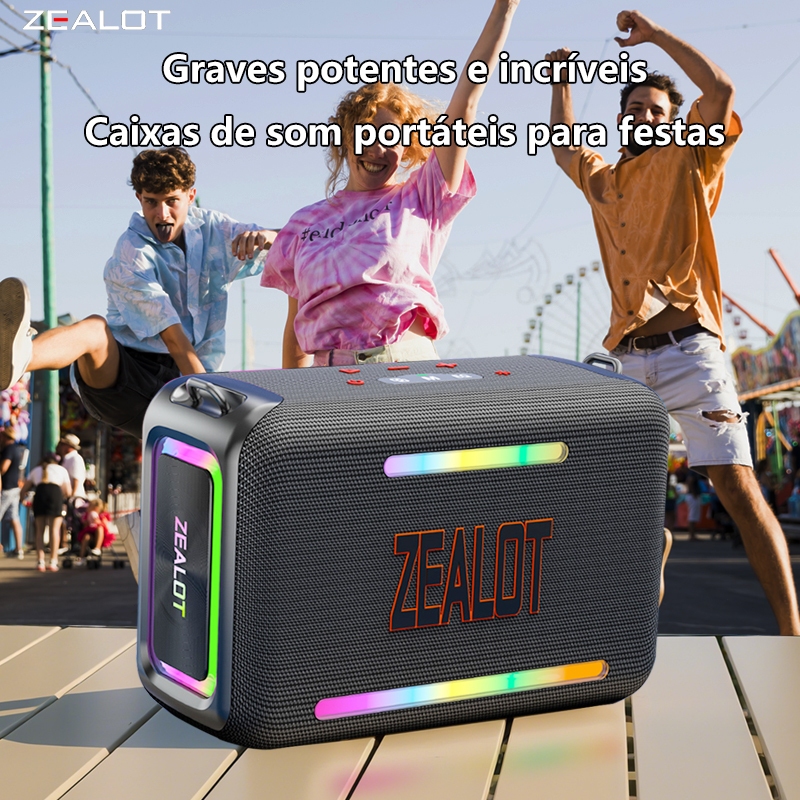 Sound System ZEALOT-S95 120W | RGB, IPX6, 24000mAh, Multi-TWS, Alça, BT5.4