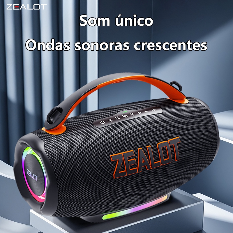 Caixa De Som Bluetooth Portátil 100w 24000mah Zealot S167 Preto