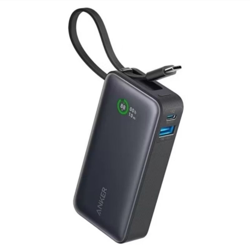 Carregador Portátil Power Bank E'-SPADA 10000mah 30w Turbo Com Cabo Usb-c Embutido E Tela Digital Leve E Compacto Orig