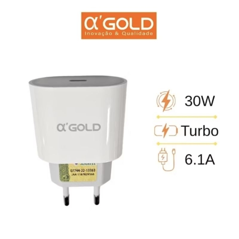 Carregador 30W Turbo para iPhone - Branco