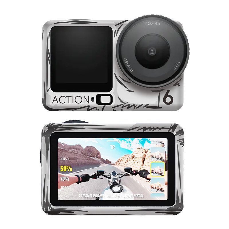 Adequado para DJI action 4/6/5pro adesivo câmera de ação panorâmica Latte filme à prova dwaterproof água película protet
