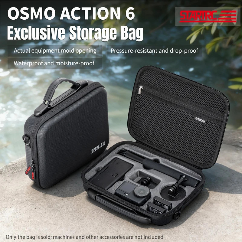 Bolsa de Ombro STARTRC para DJI Osmo Action 6, Estojo Impermeável em PU com Grande Espaço de Armazenamento para Acessóri