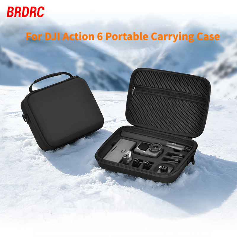 Adequado para a bolsa de armazenamento da DJI OSMO ACTION 6, mala para transportar a câmara, caixa de armazenamento e ac