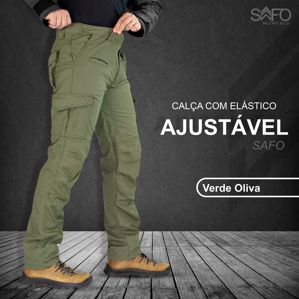 Calça Cargo Defender Safo Ripstop 8 Bolsos Proteção UV50+