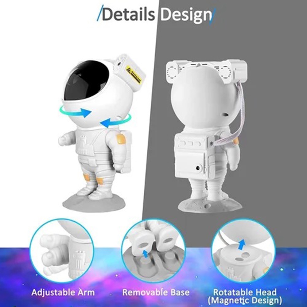 Lâmpada De Projetor Criativa Astronauta Estrela Galáxia Projeção Luz Noturna Beamer
