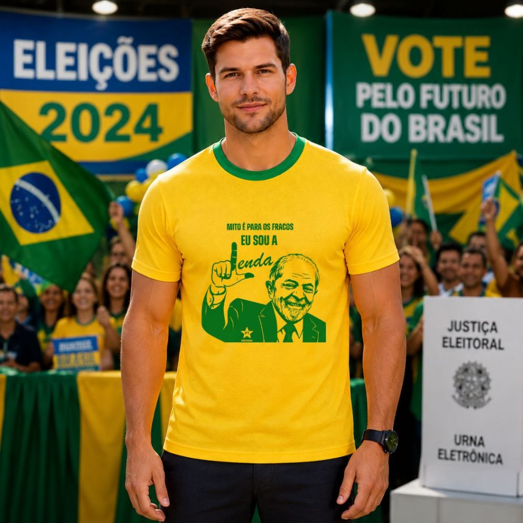 Camisa Dry Fit Malha Premium Gola Verde Lula Lenda Faz o L