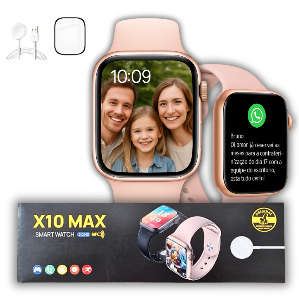 Relogio Smartwatch Feminino Masculino X10 Series 10 Para Android Samsung iPhone Faz Recebe Chamada
