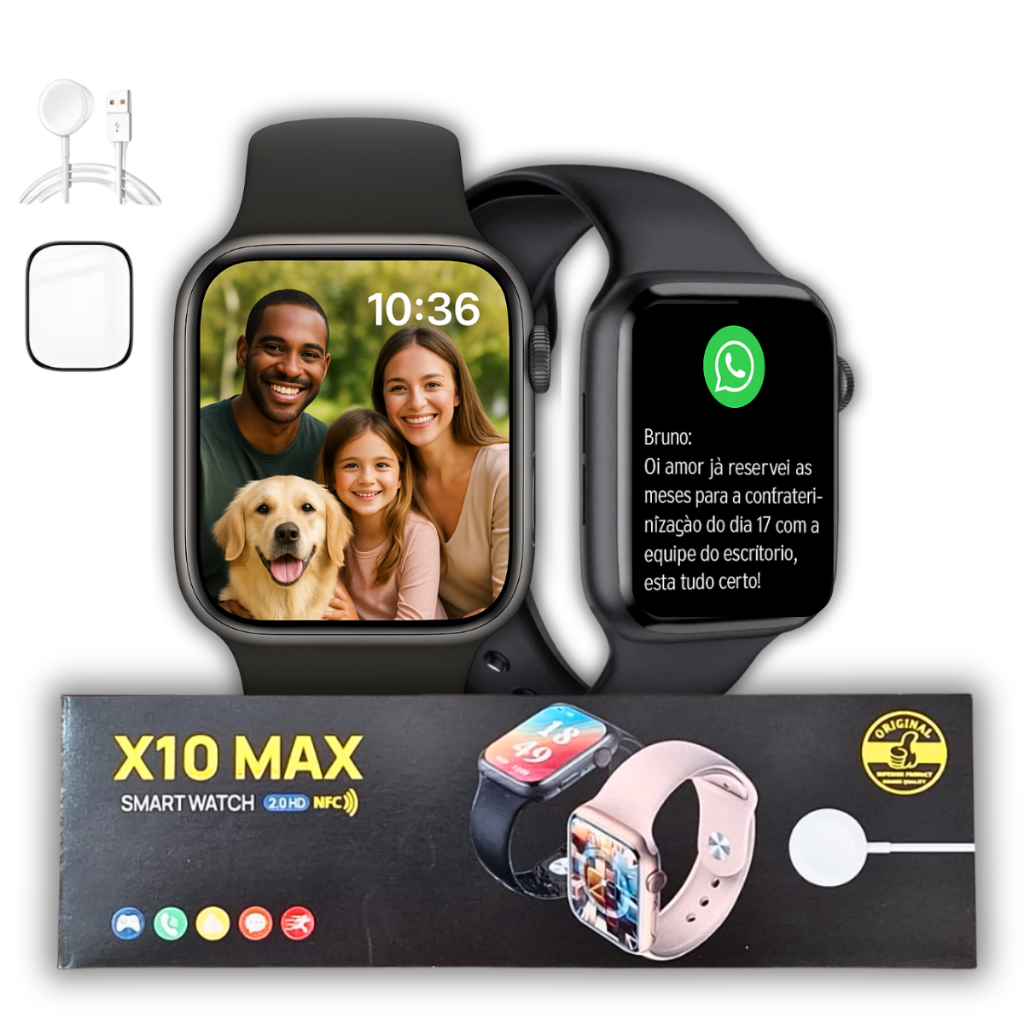 Relogio Smartwatch Feminino Masculino X10 Series 10 Para Android Samsung iPhone Com Notificação