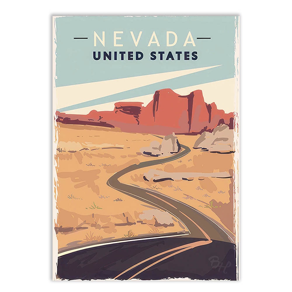Placa Quadro Decorativo Nevada Estados Unidos Usa Viagem Poster
